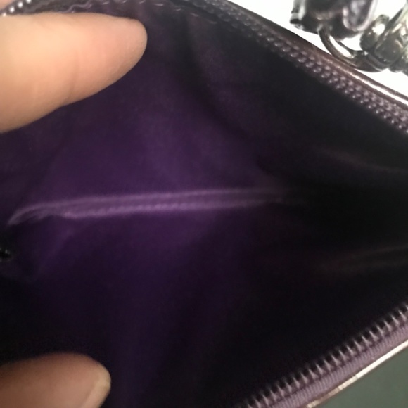 Coach Purple Leather Wristlet Mini Pouch - Picture 8 of 9